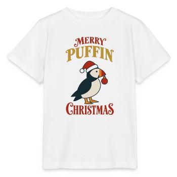 Frohe Papageitaucher Weihnachten Lustiger Weihnachtsvogel - Stanley/Stella Kinder T-Shirt MINI CREATOR  - Weiß - Vorne - Maike (125cm)