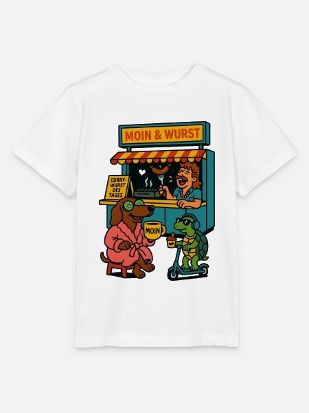 Dackel Imbiss Moin und Wurst - Stanley/Stella Kinder T-Shirt MINI CREATOR - Weiß