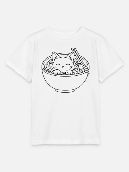 Ramen-Kätzchen - Stanley/Stella Kinder T-Shirt MINI CREATOR - Weiß