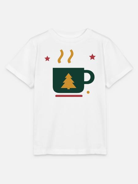 Winterkakao mit Tannenbaum – Adventsmotiv - Stanley/Stella Kinder T-Shirt MINI CREATOR - Weiß