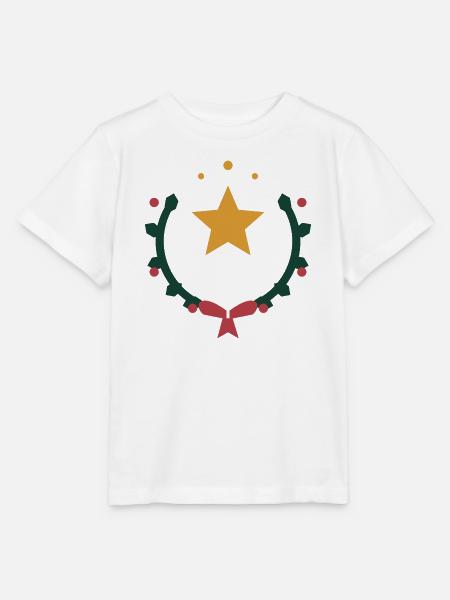 Weihnachtsstern im Kranz aus Winterzweigen - Stanley/Stella Kinder T-Shirt MINI CREATOR - Weiß