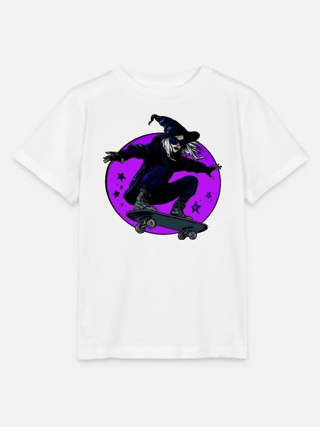 Hexen Skaterin Halloween - Stanley/Stella Kinder T-Shirt MINI CREATOR - Weiß