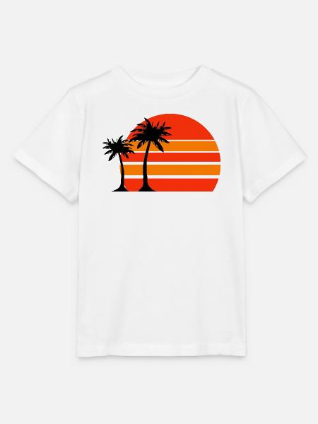 Sonnenuntergang am Palmenstrand - Stanley/Stella Kinder T-Shirt MINI CREATOR - Weiß
