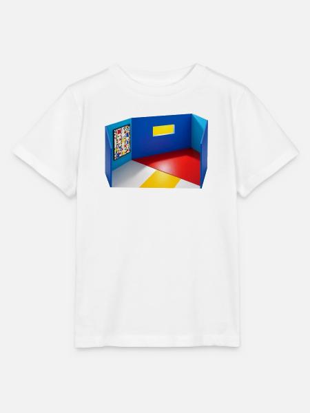 Abstrakter Raum in Primärfarben - Stanley/Stella Kinder T-Shirt MINI CREATOR - Weiß