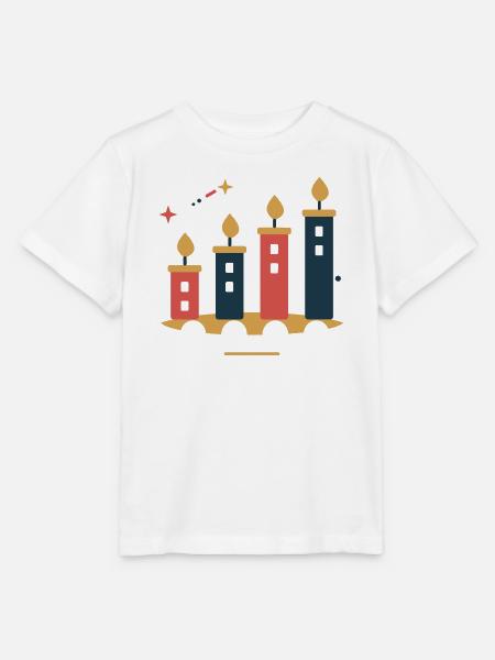 Adventstadt im Kerzenlicht – Weihnachtsmotiv - Stanley/Stella Kinder T-Shirt MINI CREATOR  - Weiß