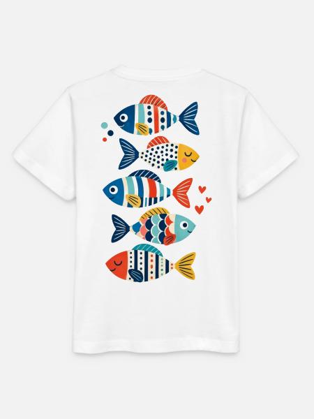 Bunte Fische mit Meeresmotiven - Stanley/Stella Kinder T-Shirt MINI CREATOR  - Weiß