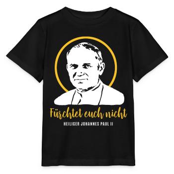 Fürchtet euch nicht - Papst Johannes Paul II JP2 - Stanley/Stella Kinder T-Shirt MINI CREATOR  - Schwarz - Vorne - Mikhail (115cm)