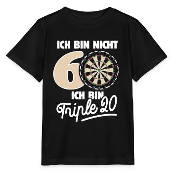 Ich bin nicht 60 ich bin Triple 20 Geburtstag Dart - Stanley/Stella Kinder T-Shirt MINI CREATOR  - Schwarz - Vorne - Mikhail (115cm)
