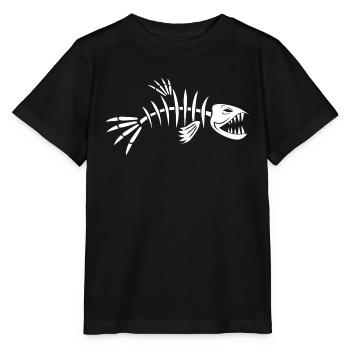 Fischgräte Fisch Skelett - Stanley/Stella Kinder T-Shirt MINI CREATOR  - Schwarz - Vorne - Mikhail (115cm)