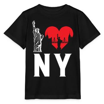 I Love NY New York - Stanley/Stella Kinder T-Shirt MINI CREATOR  - Schwarz - Vorne - Mikhail (115cm)