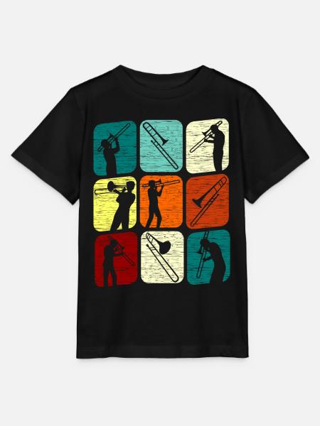 Posaunespieler Posaunist Posaune Retro - Stanley/Stella Kinder T-Shirt MINI CREATOR  - Schwarz