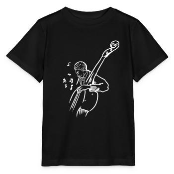 Samtiger Kontrabass Orchesterbühne - Stanley/Stella Kinder T-Shirt MINI CREATOR  - Schwarz - Vorne - Mikhail (115cm)