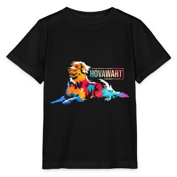 Pfiffiger Hovawart Rettungshund - Stanley/Stella Kinder T-Shirt MINI CREATOR  - Schwarz - Vorne - Mikhail (115cm)