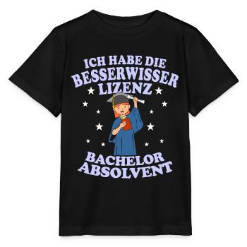 Bachelor Absolvent Besserwisser Lizenz - Stanley/Stella Kinder T-Shirt MINI CREATOR  - Schwarz - Vorne - Mikhail (115cm)