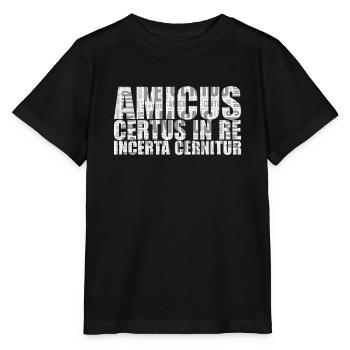 Amicus certus in re incerta cernitur - Stanley/Stella Kinder T-Shirt MINI CREATOR  - Schwarz - Vorne - Mikhail (115cm)