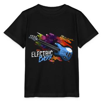 Saitenstarker E-Bass Livekonzert - Stanley/Stella Kinder T-Shirt MINI CREATOR  - Schwarz - Vorne - Mikhail (115cm)