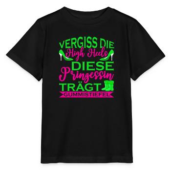 Vergiss Die High Heels Prinzessin Trägt Gummistief - Stanley/Stella Kinder T-Shirt MINI CREATOR  - Schwarz - Vorne - Mikhail (115cm)