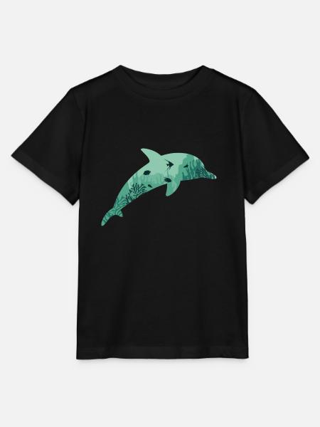 Delfin Delphin - Stanley/Stella Kinder T-Shirt MINI CREATOR - Schwarz