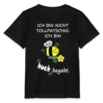 Ich bin nicht tollpatschig. ich bin huch begabt. - Stanley/Stella Kinder T-Shirt MINI CREATOR  - Schwarz - Vorne - Mikhail (115cm)