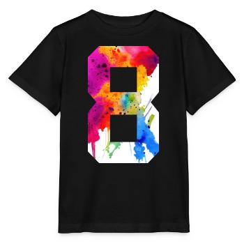 NUMBER 8 YEARS OLD 8TH BIRTHDAY - Stanley/Stella MINI CREATOR Kids’ T-Shirt - black - Front - Mikhail (115cm)