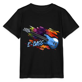 Wummernder E-Bass Rockkonzert - Stanley/Stella Kinder T-Shirt MINI CREATOR  - Schwarz - Vorne - Mikhail (115cm)