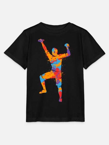 Klettern Berge bunter Kletterer Bouldern - Stanley/Stella Kinder T-Shirt MINI CREATOR  - Schwarz