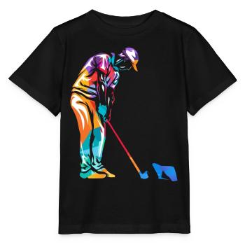 Flinker Minigolfspieler Turnierass - Stanley/Stella Kinder T-Shirt MINI CREATOR  - Schwarz - Vorne - Mikhail (115cm)