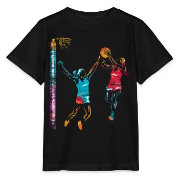 Flinker Netzball Mannschaftssport - Stanley/Stella Kinder T-Shirt MINI CREATOR  - Schwarz - Vorne - Mikhail (115cm)