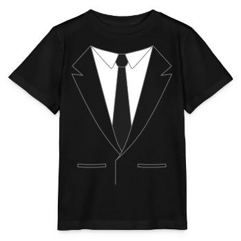 Anzug mit Krawatte - Stanley/Stella Kinder T-Shirt MINI CREATOR  - Schwarz - Vorne - Mikhail (115cm)