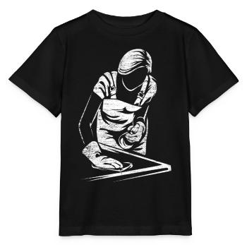 Blitzsauberer Haushälter Putzeinsatz - Stanley/Stella Kinder T-Shirt MINI CREATOR  - Schwarz - Vorne - Mikhail (115cm)