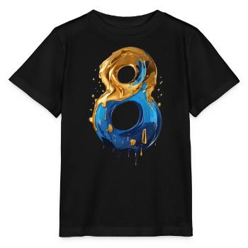 NR. 8 NUMMER 8 COOL 8. GEBURTSTAG - Stanley/Stella Kinder T-Shirt MINI CREATOR  - Schwarz - Vorne - Mikhail (115cm)