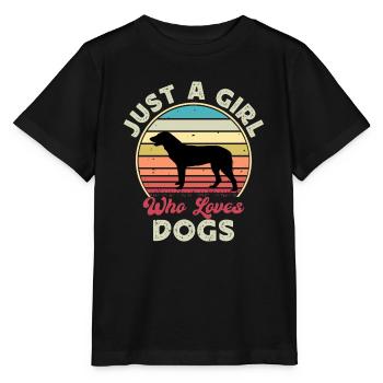 Cao De Castro Laboreiro Hund Silhouette Retro Sonne - Stanley/Stella Kinder T-Shirt MINI CREATOR  - Schwarz - Vorne - Mikhail (115cm)