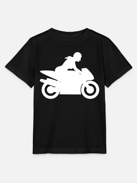 Motorradfahrerin Bikerin - Stanley/Stella Kinder T-Shirt MINI CREATOR - Schwarz