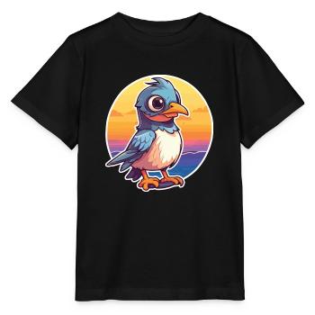 Jay Lustige Karikatur Kawaii Beach Illustration - Stanley/Stella Kinder T-Shirt MINI CREATOR  - Schwarz - Vorne - Mikhail (115cm)