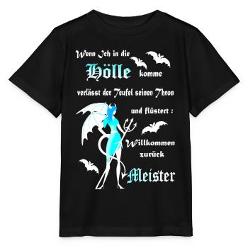 Hölle Teufel Satan Dämon gefallener Engel. - Stanley/Stella Kinder T-Shirt MINI CREATOR  - Schwarz - Vorne - Mikhail (115cm)
