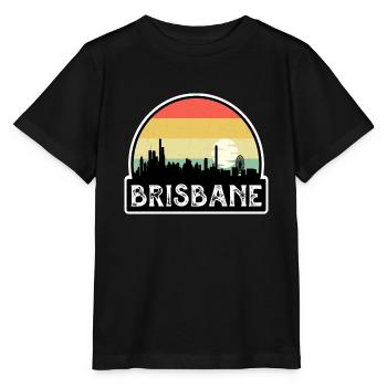 Brisbane Australien Flagge Skyline Reisesouvenir - Stanley/Stella Kinder T-Shirt MINI CREATOR  - Schwarz - Vorne - Mikhail (115cm)