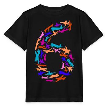 Geburtstag Junge 6 Jahre Flugzeug Flugzeuge - Stanley/Stella Kinder T-Shirt MINI CREATOR  - Schwarz - Vorne - Mikhail (115cm)