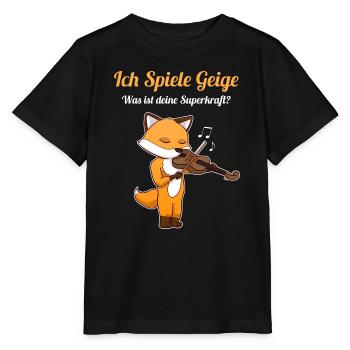Spiele Geige Superkraft Violinist Violinenspieler - Stanley/Stella Kinder T-Shirt MINI CREATOR  - Schwarz - Vorne - Mikhail (115cm)