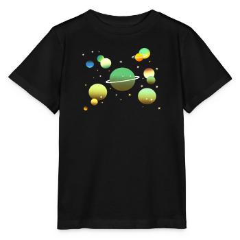 Weltraum Galaxie Planeten Sterne - Stanley/Stella Kinder T-Shirt MINI CREATOR  - Schwarz - Vorne - Mikhail (115cm)