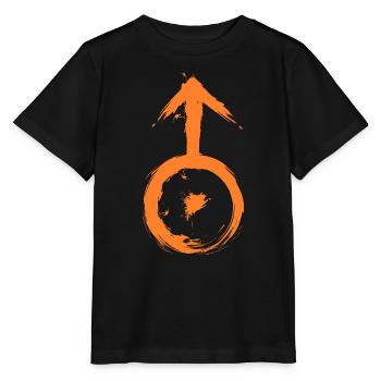 Astronomisches Symbol uranus - Stanley/Stella Kinder T-Shirt MINI CREATOR  - Schwarz - Vorne - Mikhail (115cm)