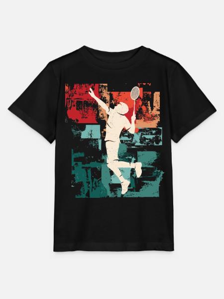Badminton Spieler Badmintonspieler Federball - Stanley/Stella Kinder T-Shirt MINI CREATOR - Schwarz