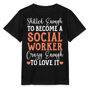 Sozialarbeiter Job Beruf Soziale Wohlfahrt - Stanley/Stella Kinder T-Shirt MINI CREATOR  - Schwarz - Vorne - Mikhail (115cm)