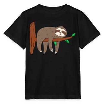 Faultier Ast Baumstamm - Stanley/Stella Kinder T-Shirt MINI CREATOR  - Schwarz - Vorne - Mikhail (115cm)