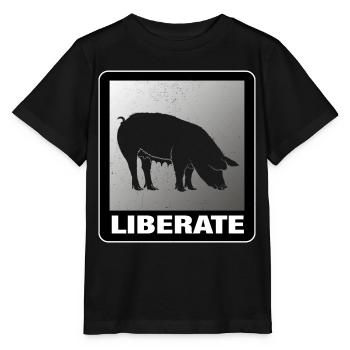 Liberate Vegan Animal Liberation - Stanley/Stella Kinder T-Shirt MINI CREATOR  - Schwarz - Vorne - Mikhail (115cm)