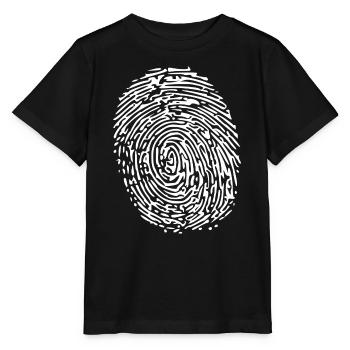 Weißer Fingerabdruck - Stanley/Stella Kinder T-Shirt MINI CREATOR  - Schwarz - Vorne - Mikhail (115cm)