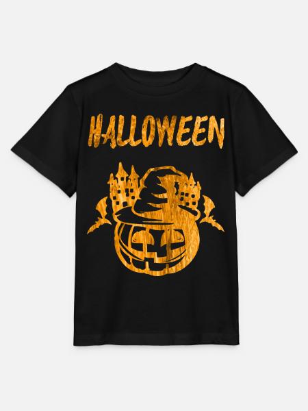 Halloween Kürbis Handabdruck - Stanley/Stella Kinder T-Shirt MINI CREATOR - Schwarz