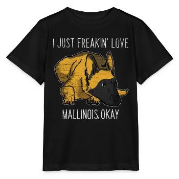 Aufmerksamer Malinois Diensthund - Stanley/Stella Kinder T-Shirt MINI CREATOR  - Schwarz - Vorne - Mikhail (115cm)