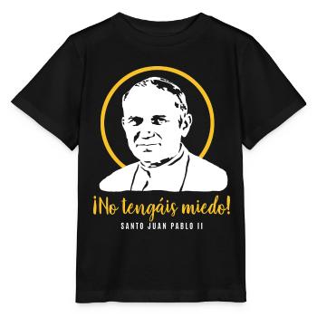 Fürchtet euch nicht - Papst Johannes Paul II JP2 - Stanley/Stella Kinder T-Shirt MINI CREATOR  - Schwarz - Vorne - Mikhail (115cm)