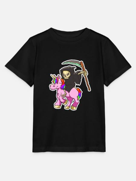 Einhorn und Sensenmann Geschenk - Stanley/Stella Kinder T-Shirt MINI CREATOR  - Schwarz