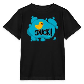 Duck! - Calypso Blous - Stanley/Stella Kinder T-Shirt MINI CREATOR  - Schwarz - Vorne - Mikhail (115cm)
